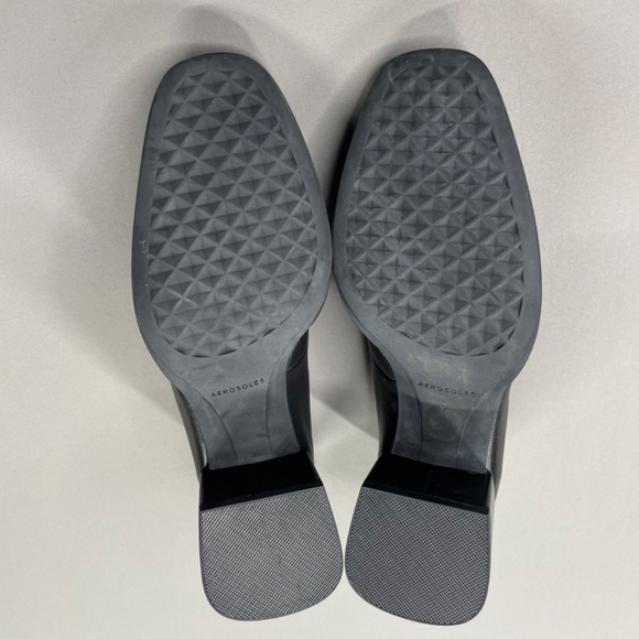NEW Aerosoles Shoes Womens 6 black purple leather Alae block heels - Picture 11 of 12